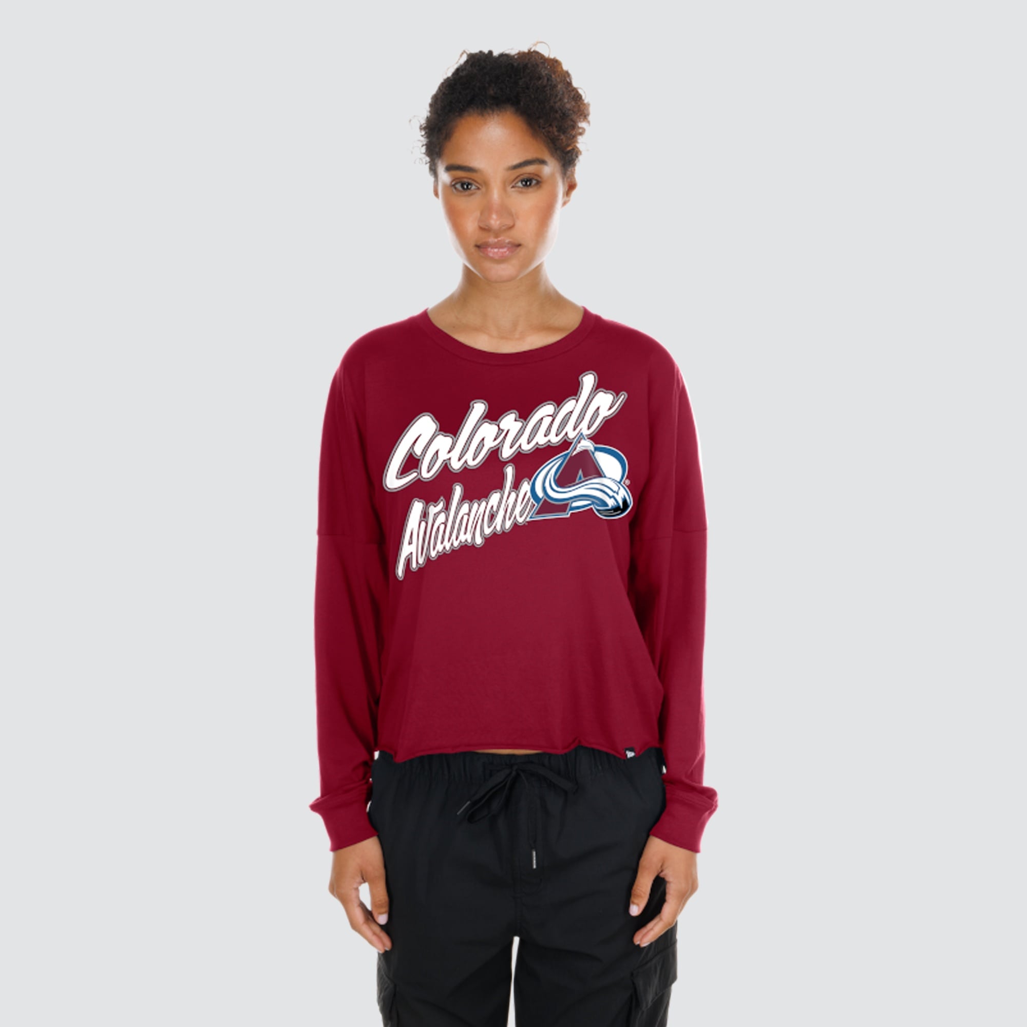 T-shirt à manches longues oversize New Era bordeaux Colorado Avalanche pour femme