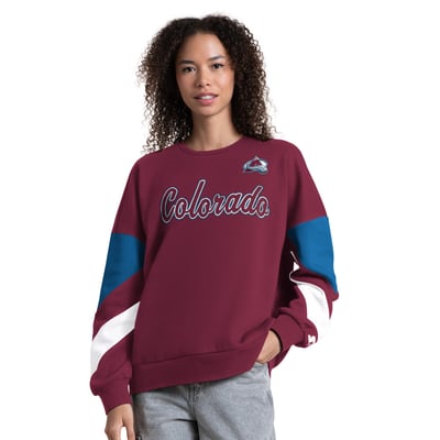 Women's Colorado Avalanche Starter Burgundy Grand Slam Sleeve Color Block Sweatshirt