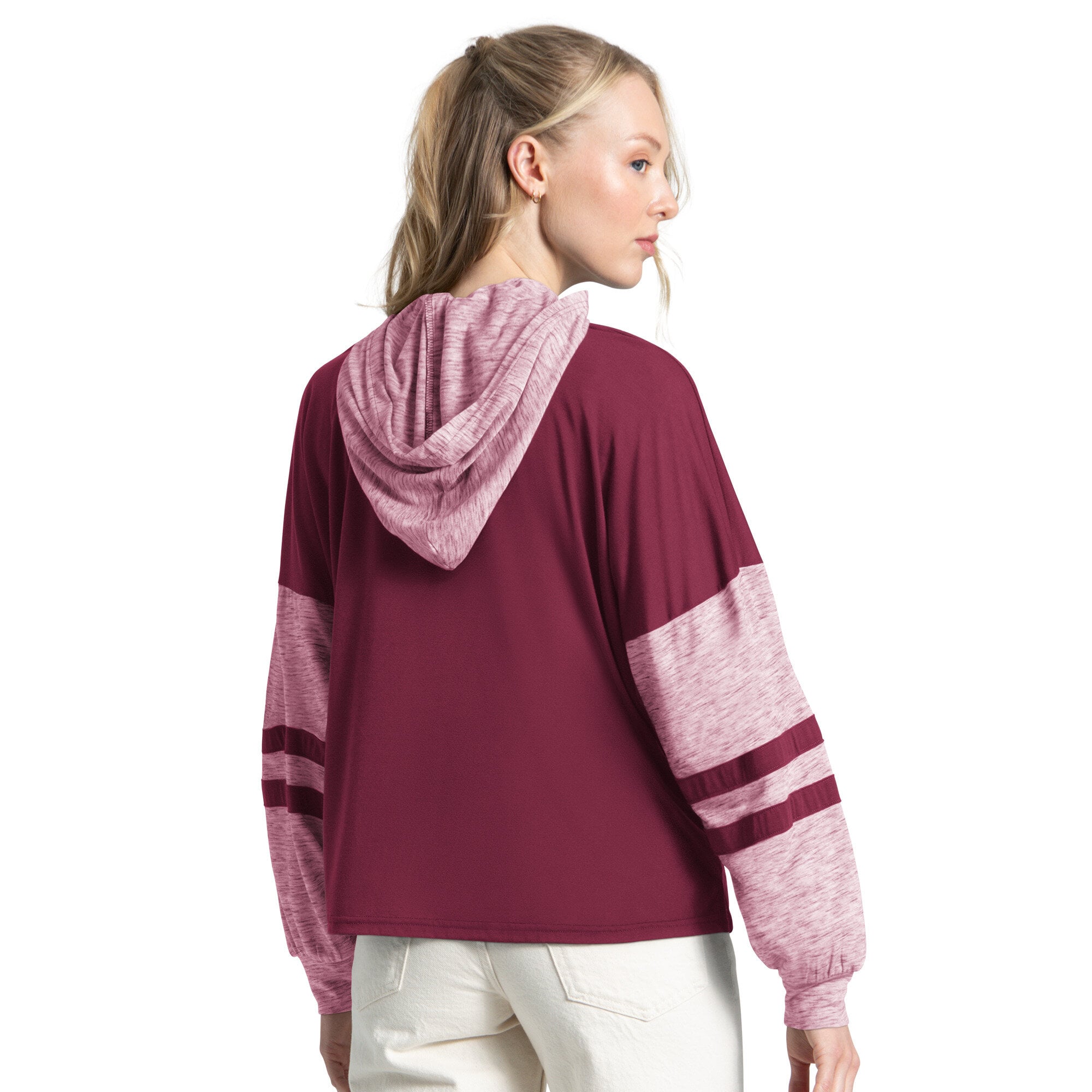 T-shirt à capuche manches longues Starter Maroon Colorado Avalanche Fuel Up pour femmes