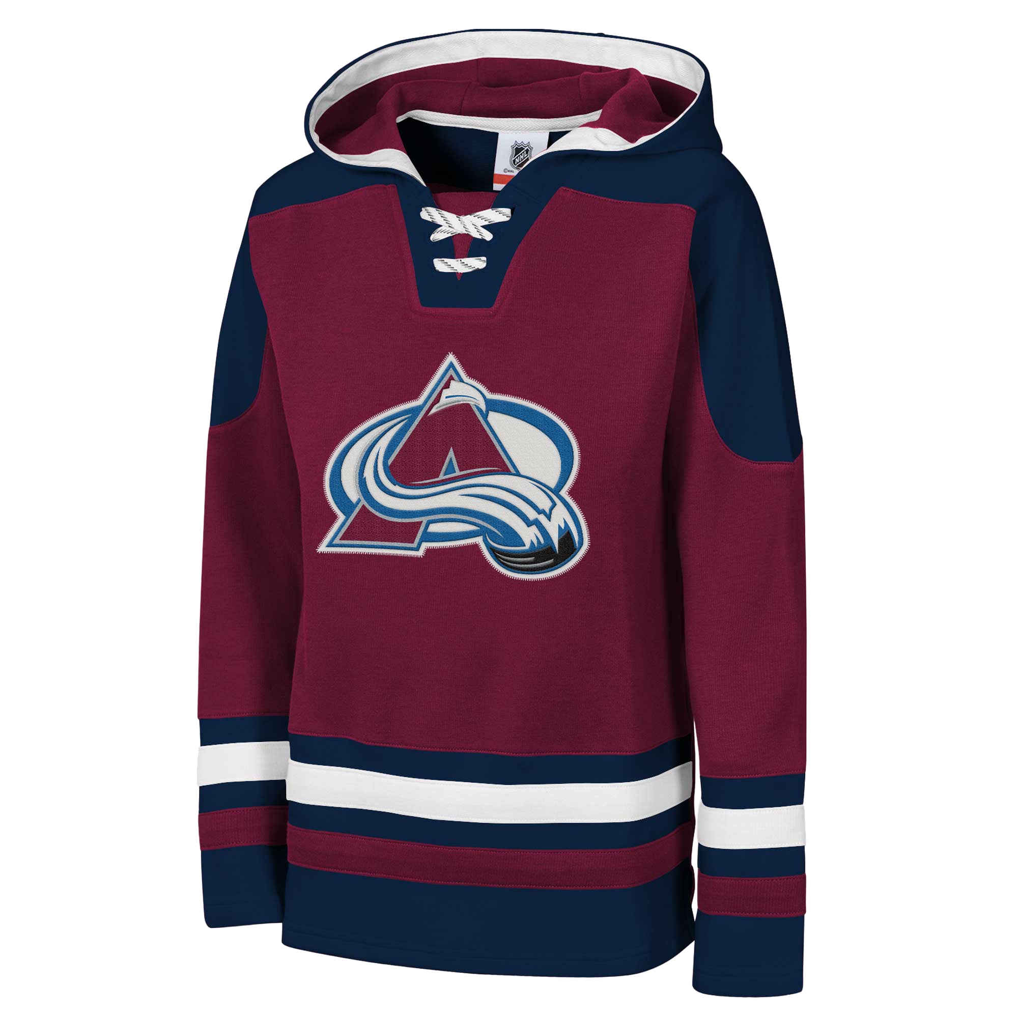 Sweat à capuche raglan col en V Youth Outerstuff Burgundy Colorado Avalanche Ageless Must Have Home