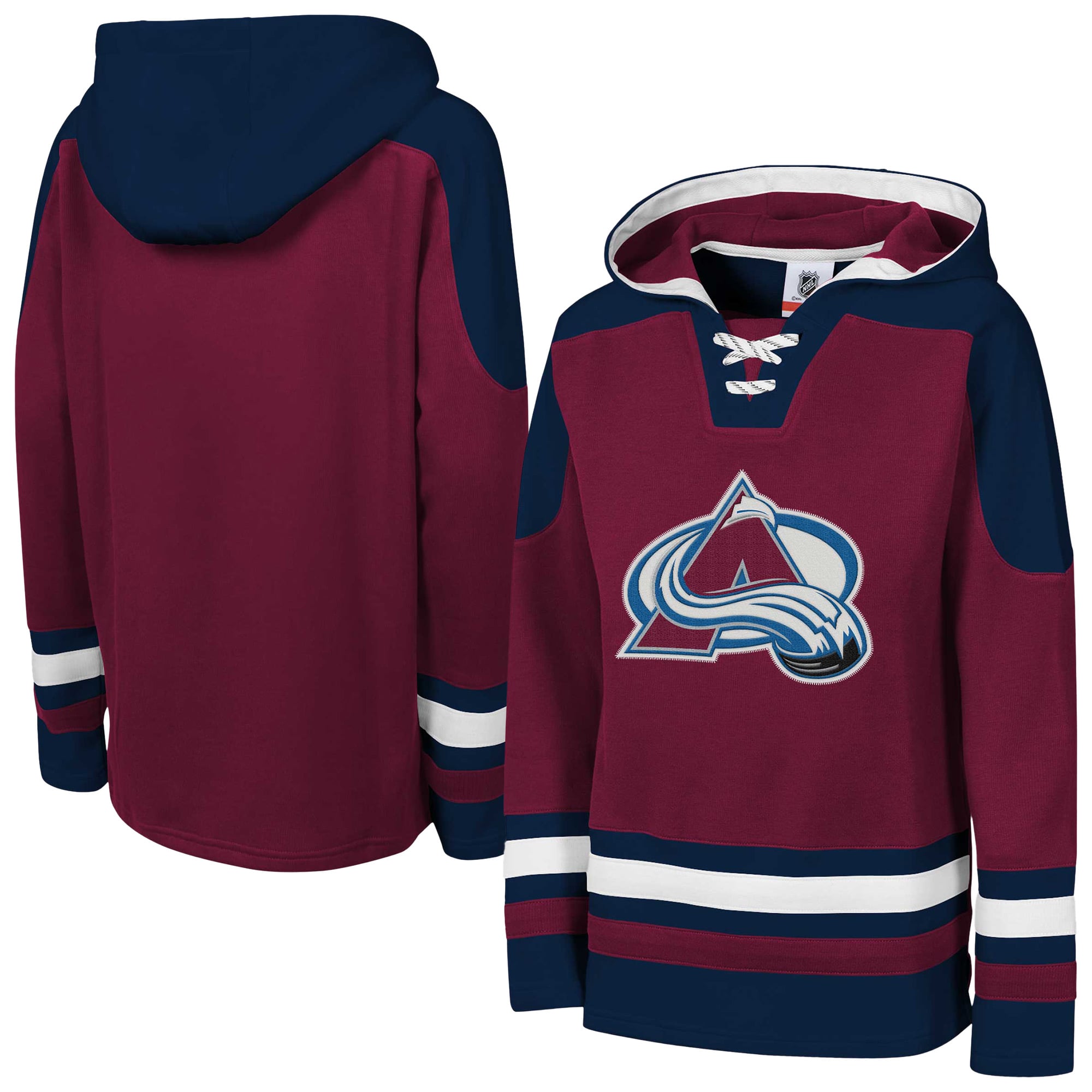 Sweat à capuche raglan col en V Youth Outerstuff Burgundy Colorado Avalanche Ageless Must Have Home