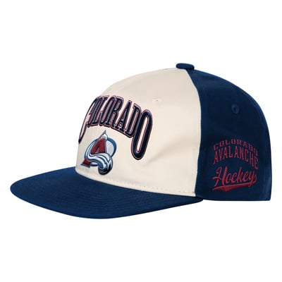 Youth Colorado Avalanche Outerstuff Natural/Navy Arch Snapback Hat