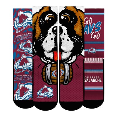  Colorado Avalanche Rock Em Youth Fan Favorites Three-Pack Crew Socks Set - Burgundy