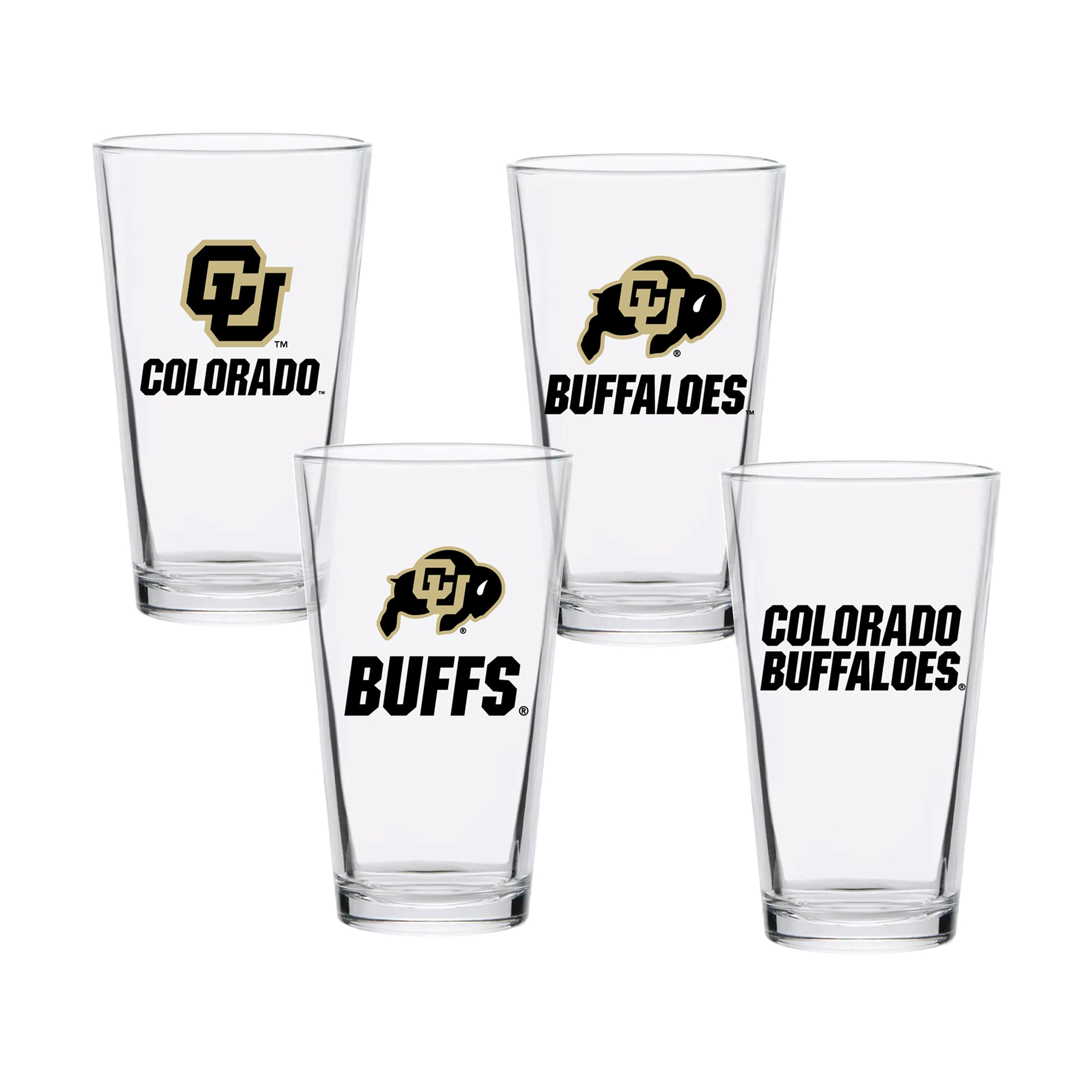 Colorado Buffaloes 16oz. Collector Pint Glass Four-Piece Set