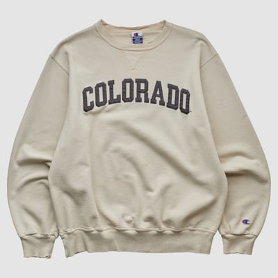 Colorado Buffaloes Champion 2000s Pullover Sweatshirt - Beige - M by Fanatics Real Vintage