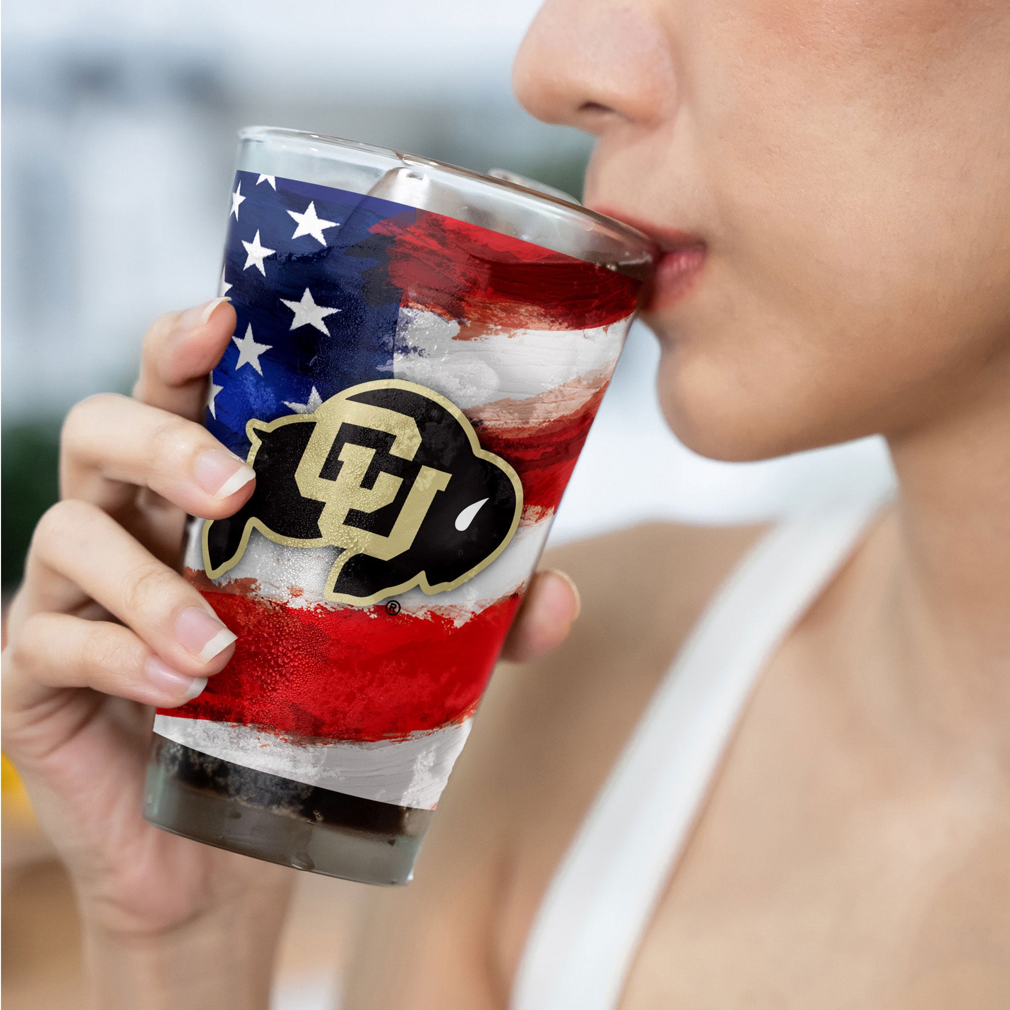Ensemble de deux verres à bière Colorado Buffaloes de style américain de 473 ml (16 oz).