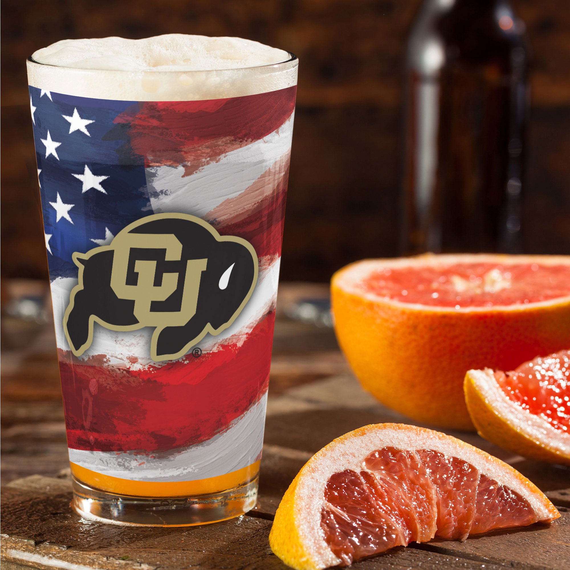 Ensemble de deux verres à bière Colorado Buffaloes de style américain de 473 ml (16 oz).