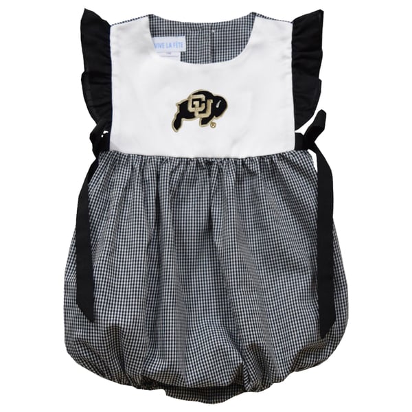 black and white infant dress Girls Vive La Fete Colorado Buffaloes Gingham Puffy Bubble no harm to your ProductName_fr::Veste en jean et robe maxi What Does Semi Formal Size:40W | 34-36L