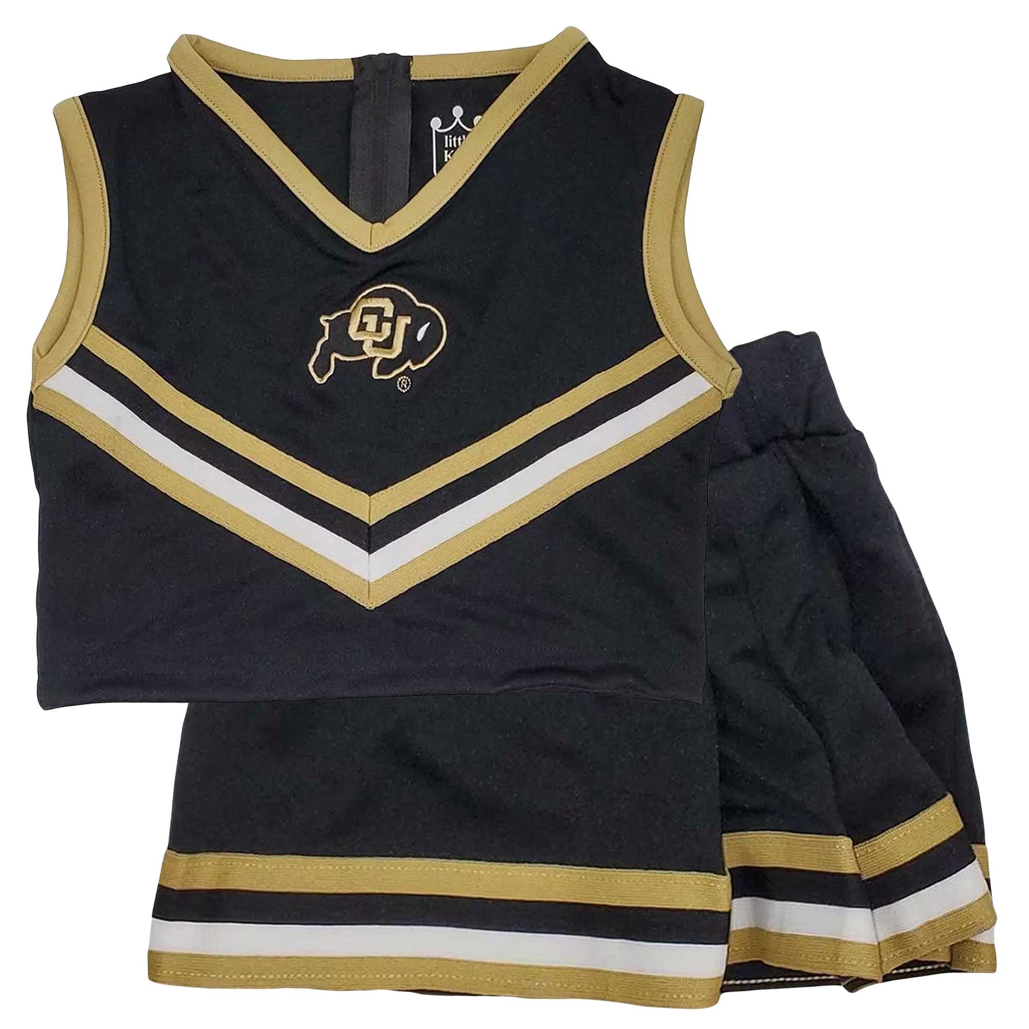 Girls Youth Little King  Black Colorado Buffaloes Two-Piece Cheer Set