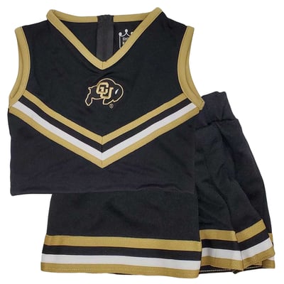  Colorado Buffaloes Little King Girls Youth Two-Piece V-Neck Cheer Set - Black