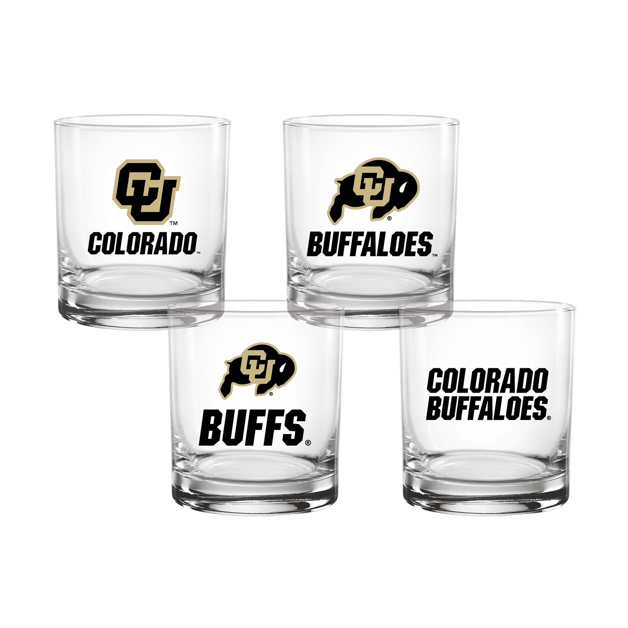 Coffret de 4 verres à whisky de collection Indigo Falls Colorado Buffaloes