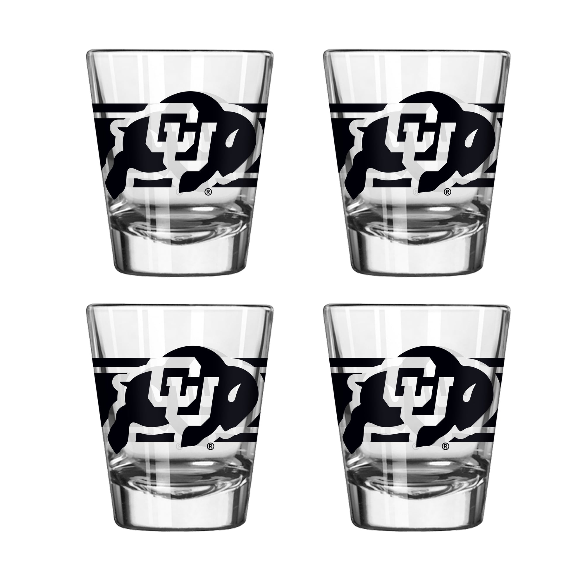 Logo Brands Colorado Buffaloes Four-Piece Stripe Shot Glass Set