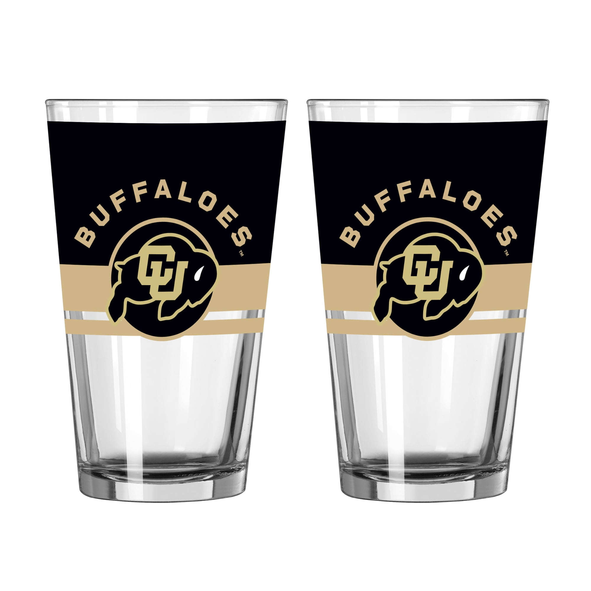 Ensemble de deux verres à bière Horizon de 473 ml (16 oz) Logo Brands Colorado Buffaloes
