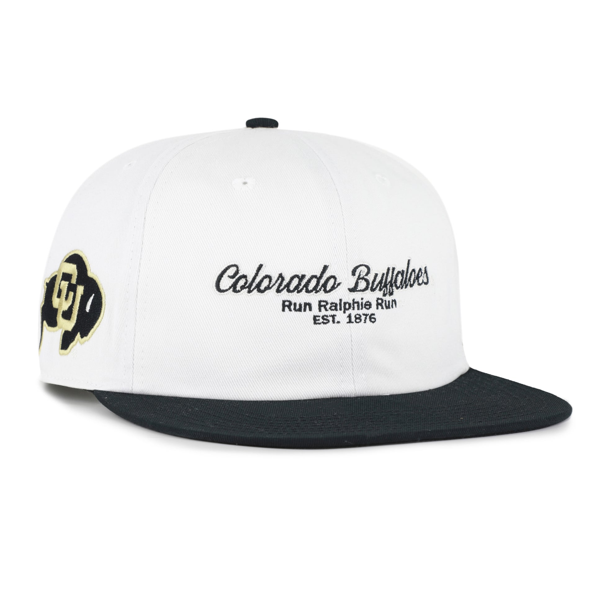 Men's '47 White/Black Colorado Buffaloes Script Stack Relaxed Captain Adjustable Hat