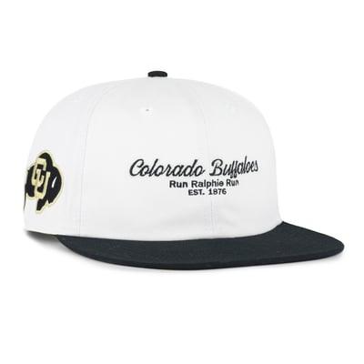Colorado Buffaloes '47 Script Stack Relaxed Captain Adjustable Hat - White/Black