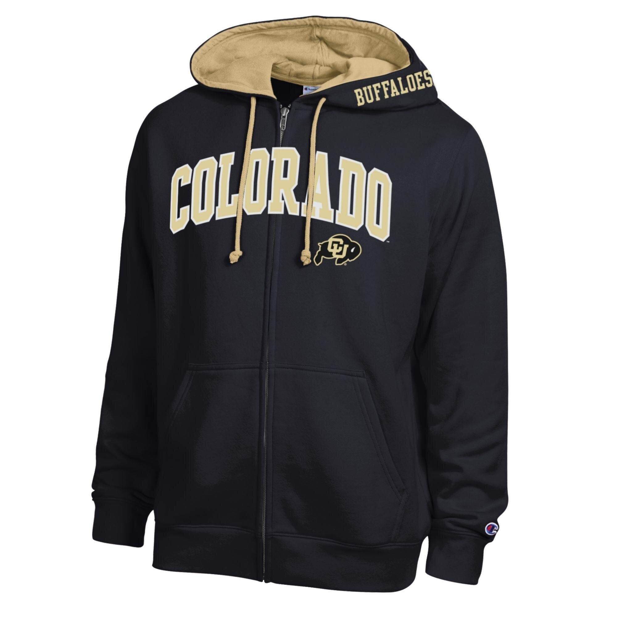 Sweat à capuche zippé en polaire Champion blanc Colorado Buffaloes Arch Logo pour homme