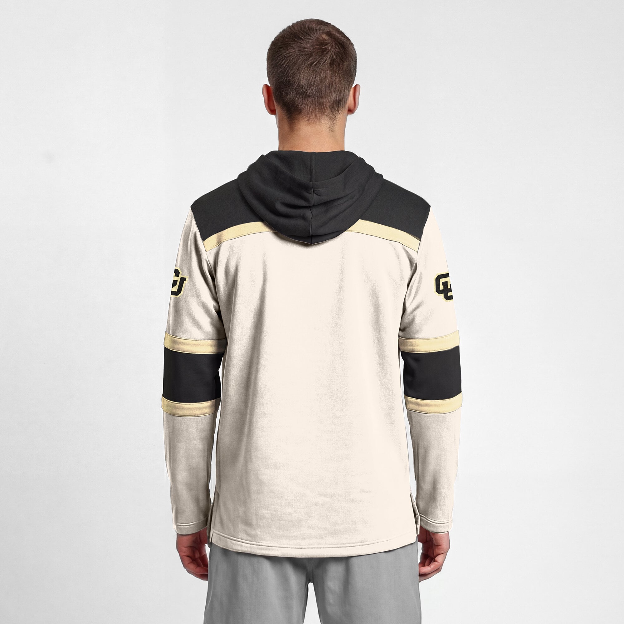 Sweat à capuche en polaire crème Champion Colorado Buffaloes Lacer pour homme