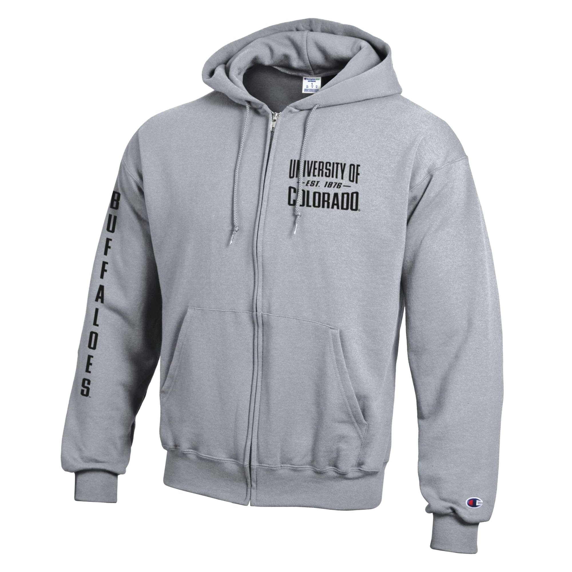 Sweat à capuche zippé en polaire Champion gris chiné Colorado Buffaloes Varsity Powerblend pour homme