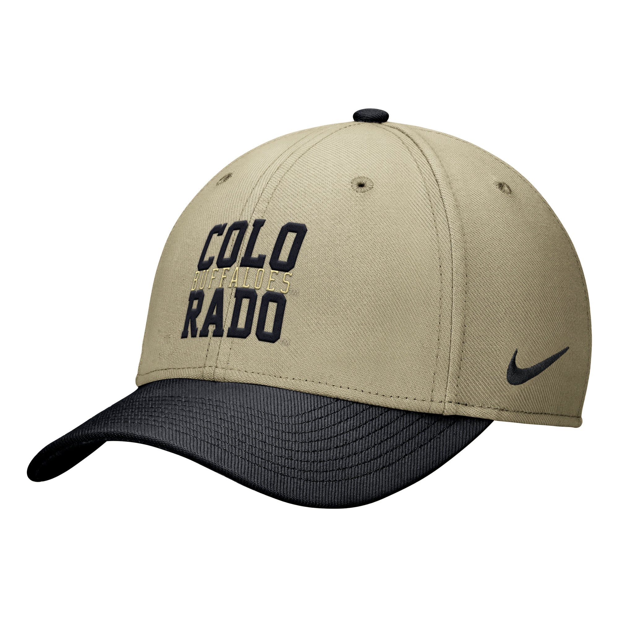 Men's Nike Beige/Black Colorado Buffaloes Dri-FIT SwooshFlex Hat