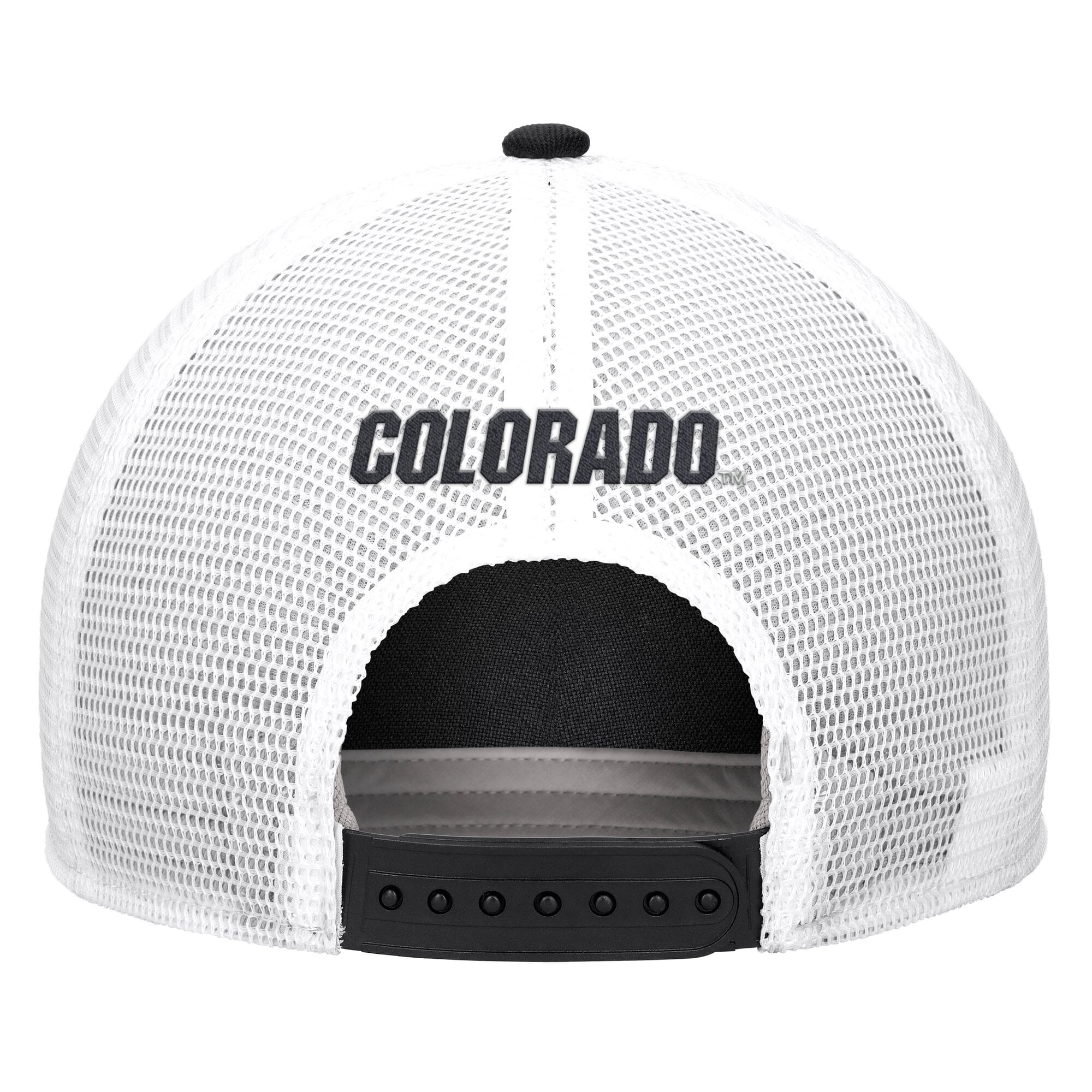 Casquette trucker Nike Colorado Buffaloes 2026 noire pour homme, modèle On-Field Rope, ajustable