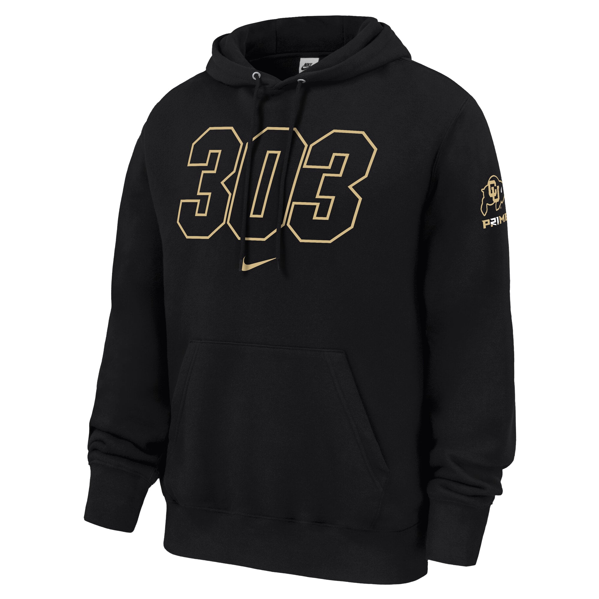Sweat à capuche Nike Black Colorado Buffaloes Coach Prime 303 Club Fleece pour homme