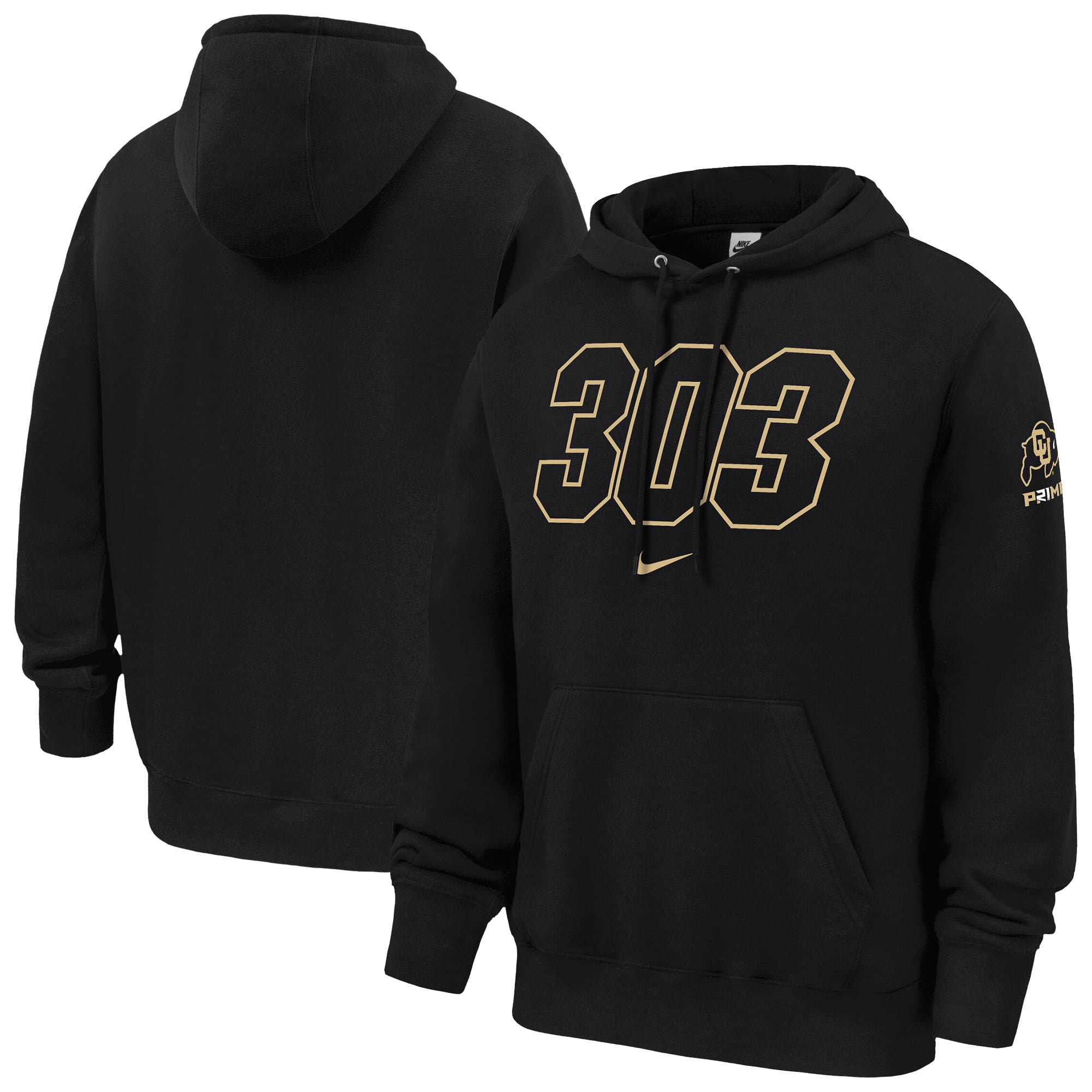 Sweat à capuche Nike Black Colorado Buffaloes Coach Prime 303 Club Fleece pour homme