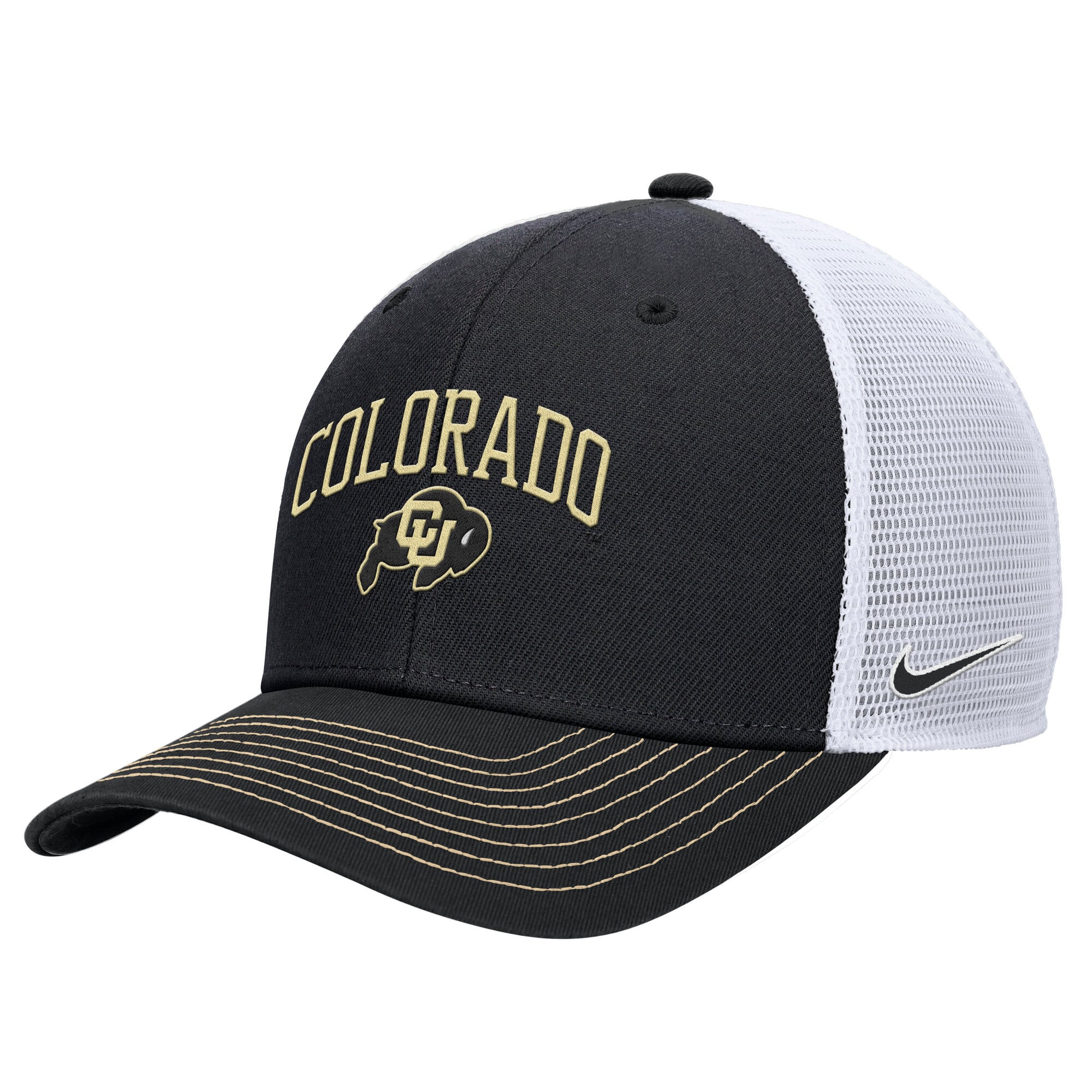 Men's Nike Black Colorado Buffaloes Rise Trucker Dri-FIT Adjustable Hat