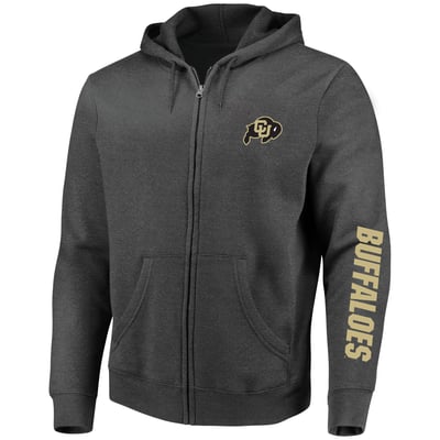 Colorado Buffaloes Profile Big & Tall Full-Zip Hoodie - Heather Charcoal