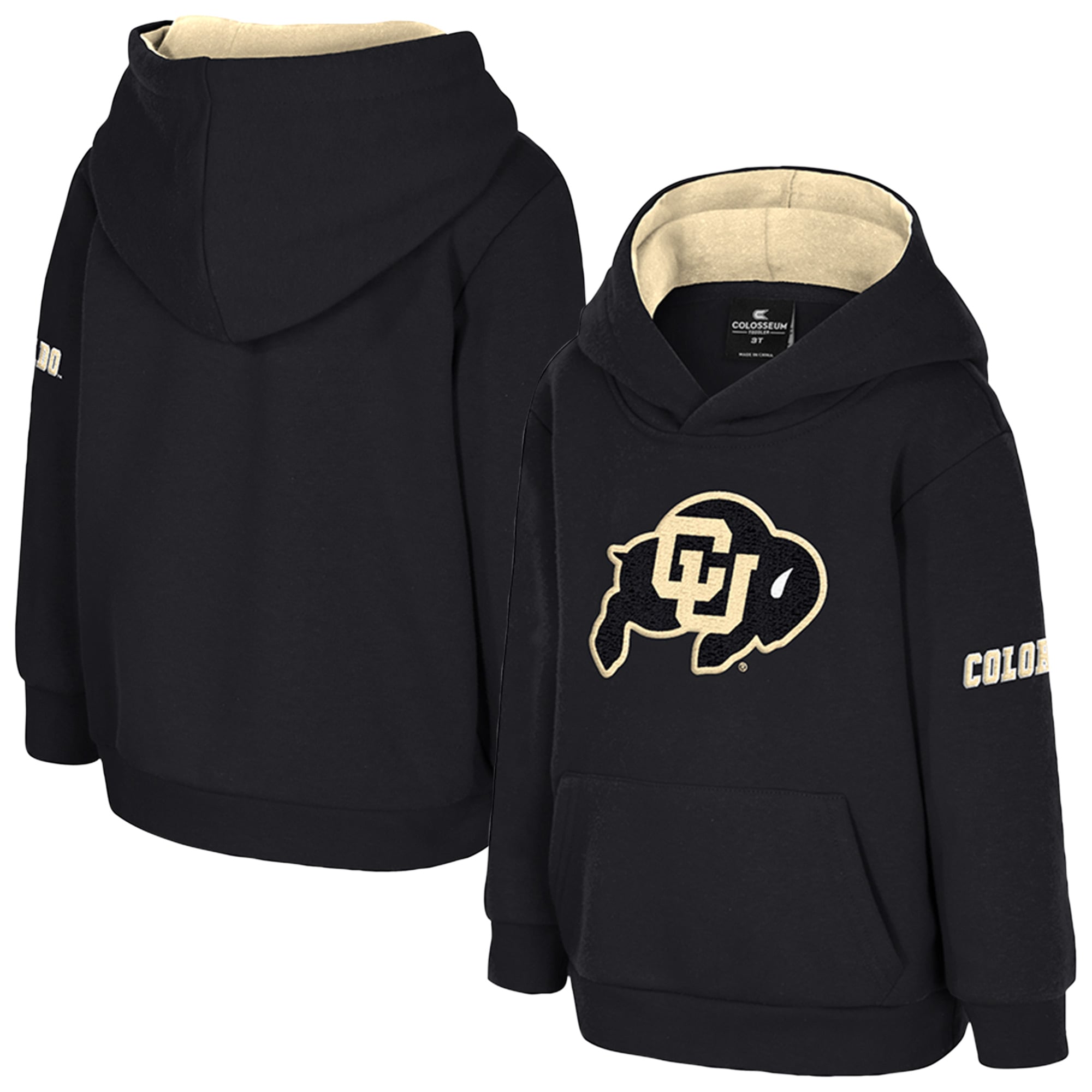 Sweat à capuche en polaire noir grand logo Colorado Buffaloes pour tout-petits