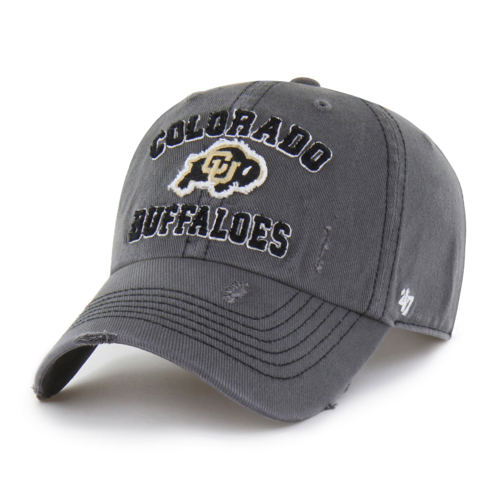 Chapeau unisexe '47 Charcoal Colorado Buffaloes Well-Worn Seymore Clean Up ajustable