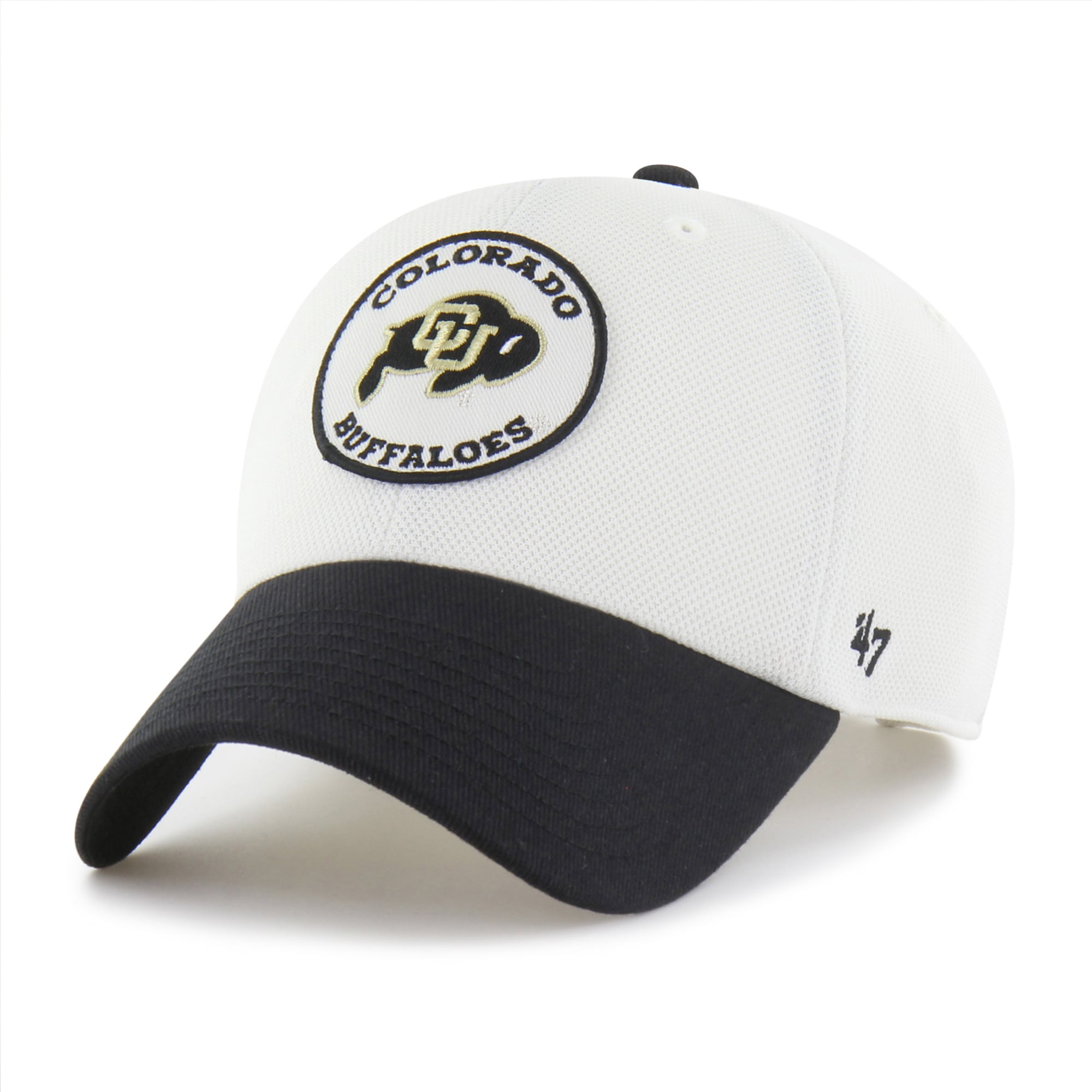 Unisex '47 White/Black Colorado Buffaloes Pique Patch Clean Up Adjustable Hat