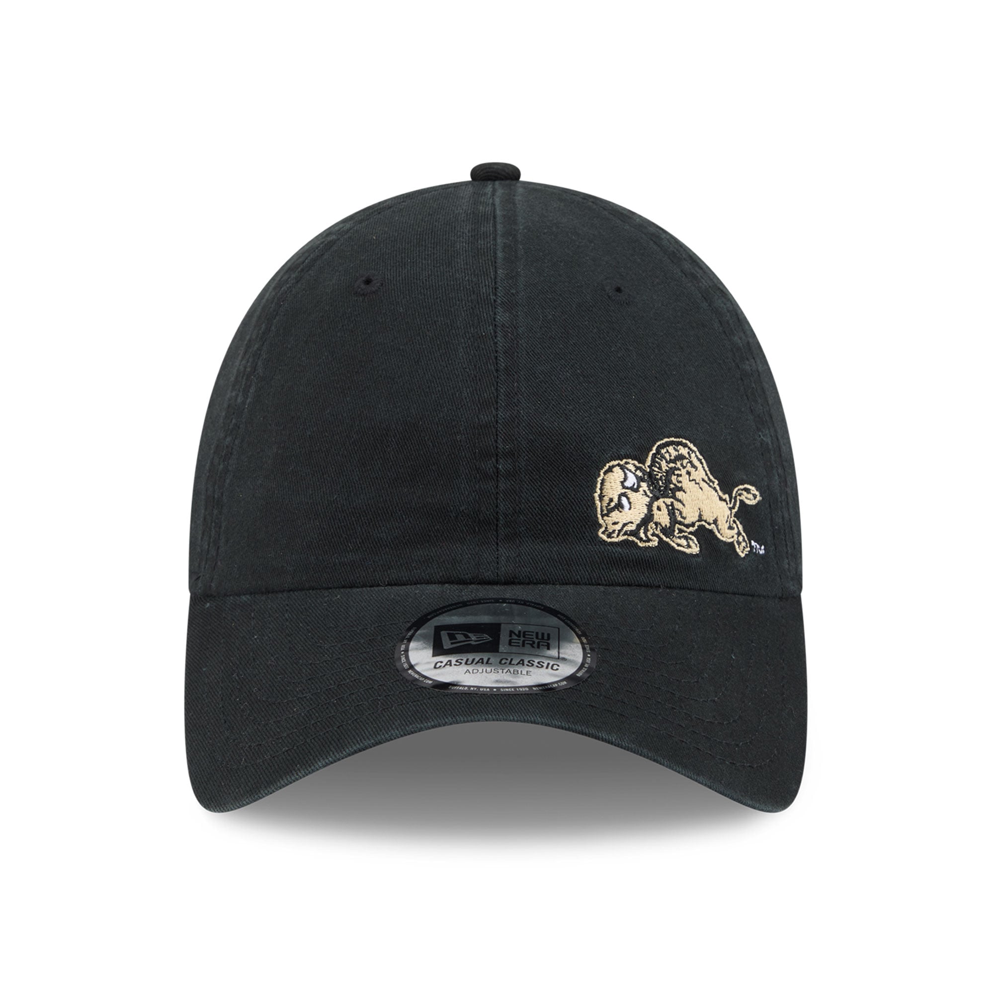 Casquette unisexe New Era noire Colorado Buffaloes Offset, style classique décontracté et ajustable