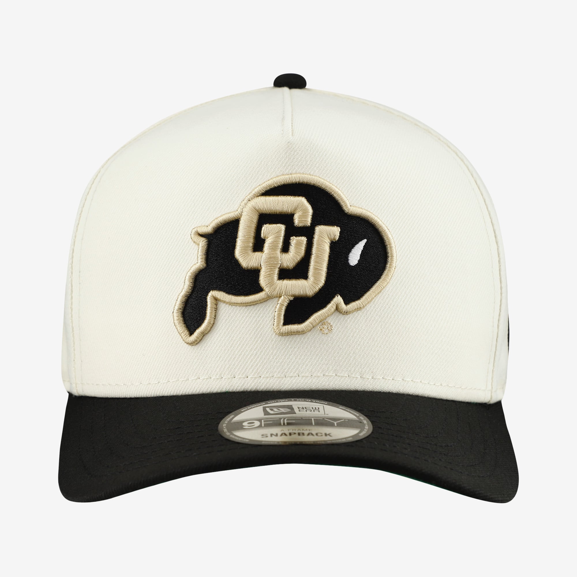 Casquette unisexe New Era blanche/noire Colorado Buffaloes 9FIFTY à fermeture snapback A-Frame