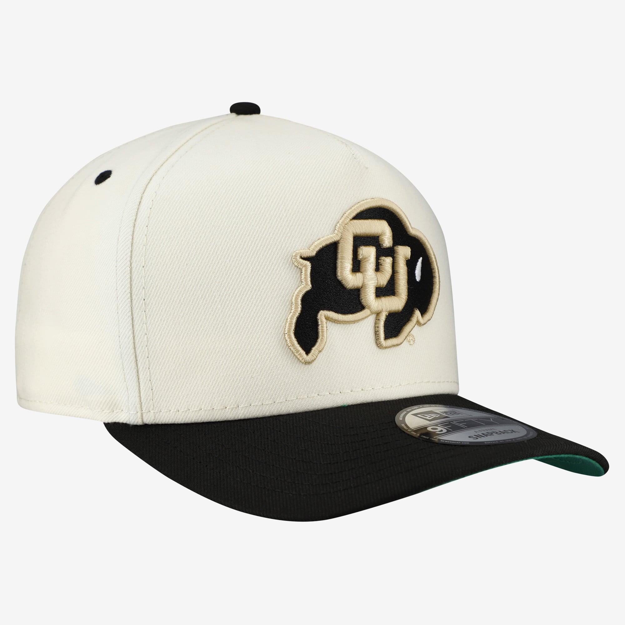 Casquette unisexe New Era blanche/noire Colorado Buffaloes 9FIFTY à fermeture snapback A-Frame