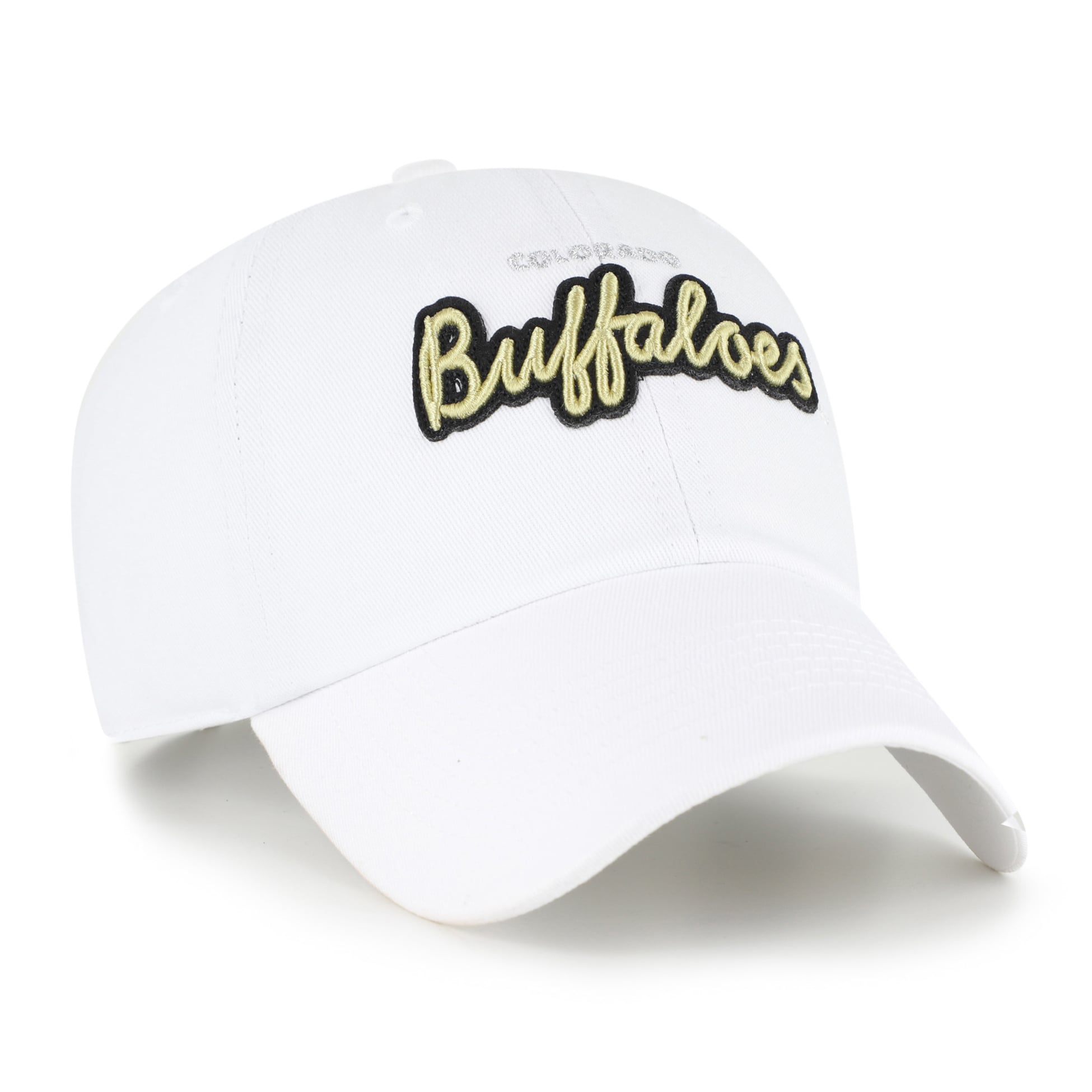 Casquette ajustable « 47 White Colorado Buffaloes Trendy Script Clean Up » pour femme