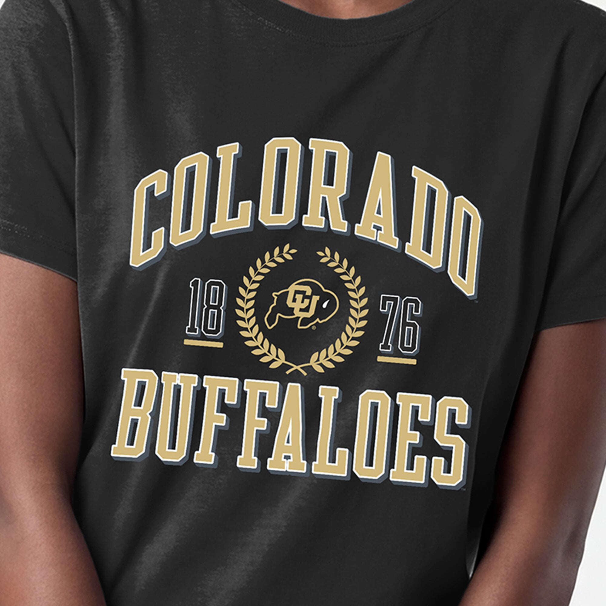 T-shirt de style vie Champion Black Colorado Buffaloes pour femmes