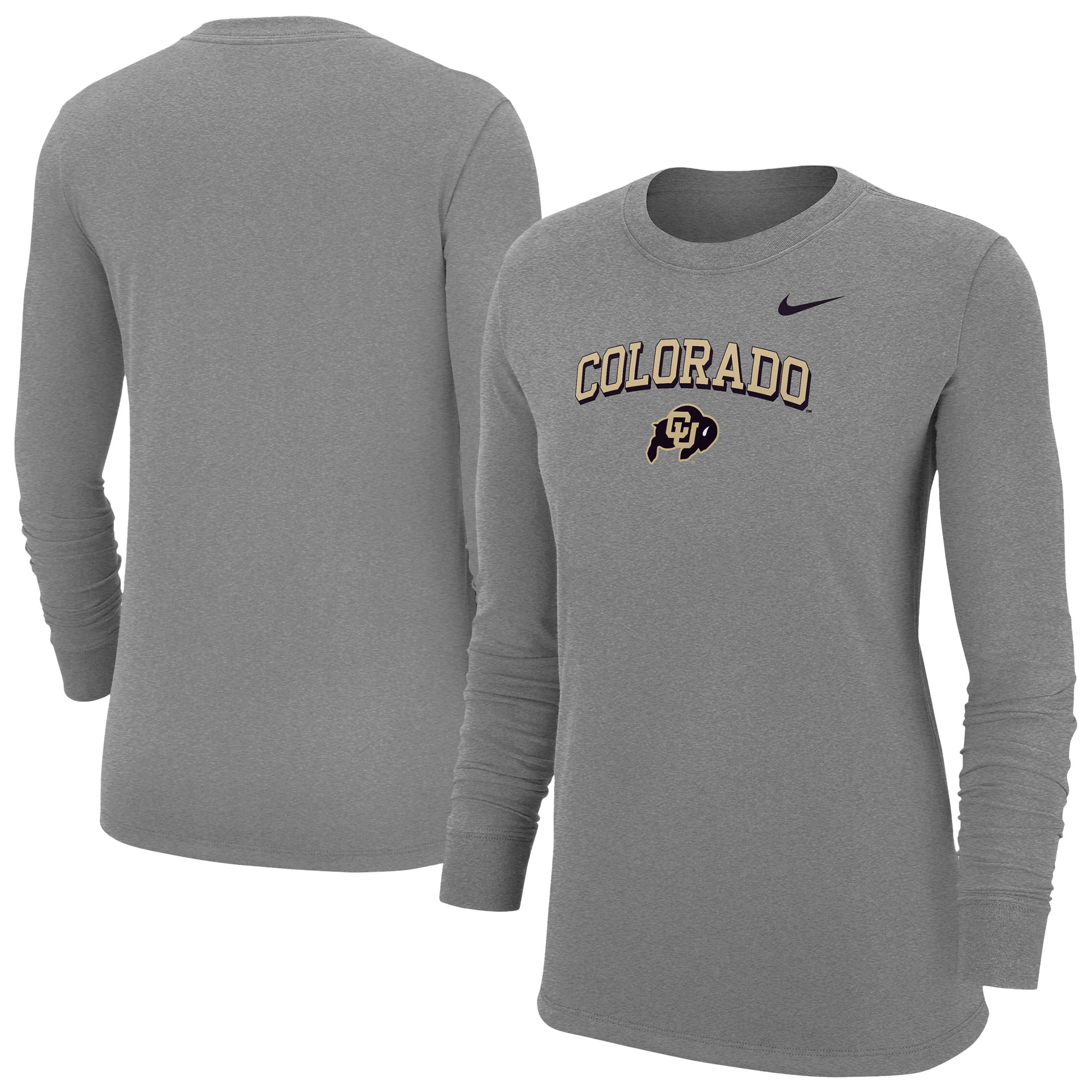 T-shirt à manches longues Nike Heather Gray Colorado Buffaloes Core pour femme