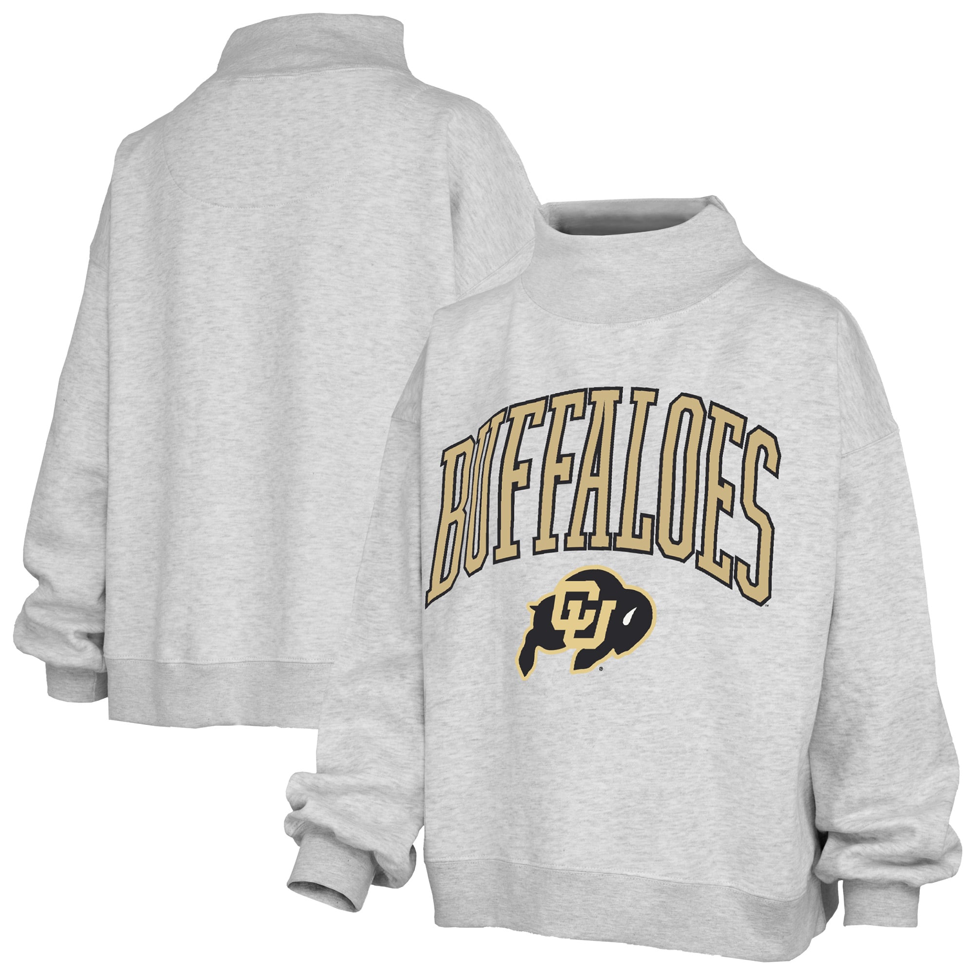 Sweat-shirt à col montant oversize en polaire avec slogan Pressbox Ash Colorado Buffaloes pour femme