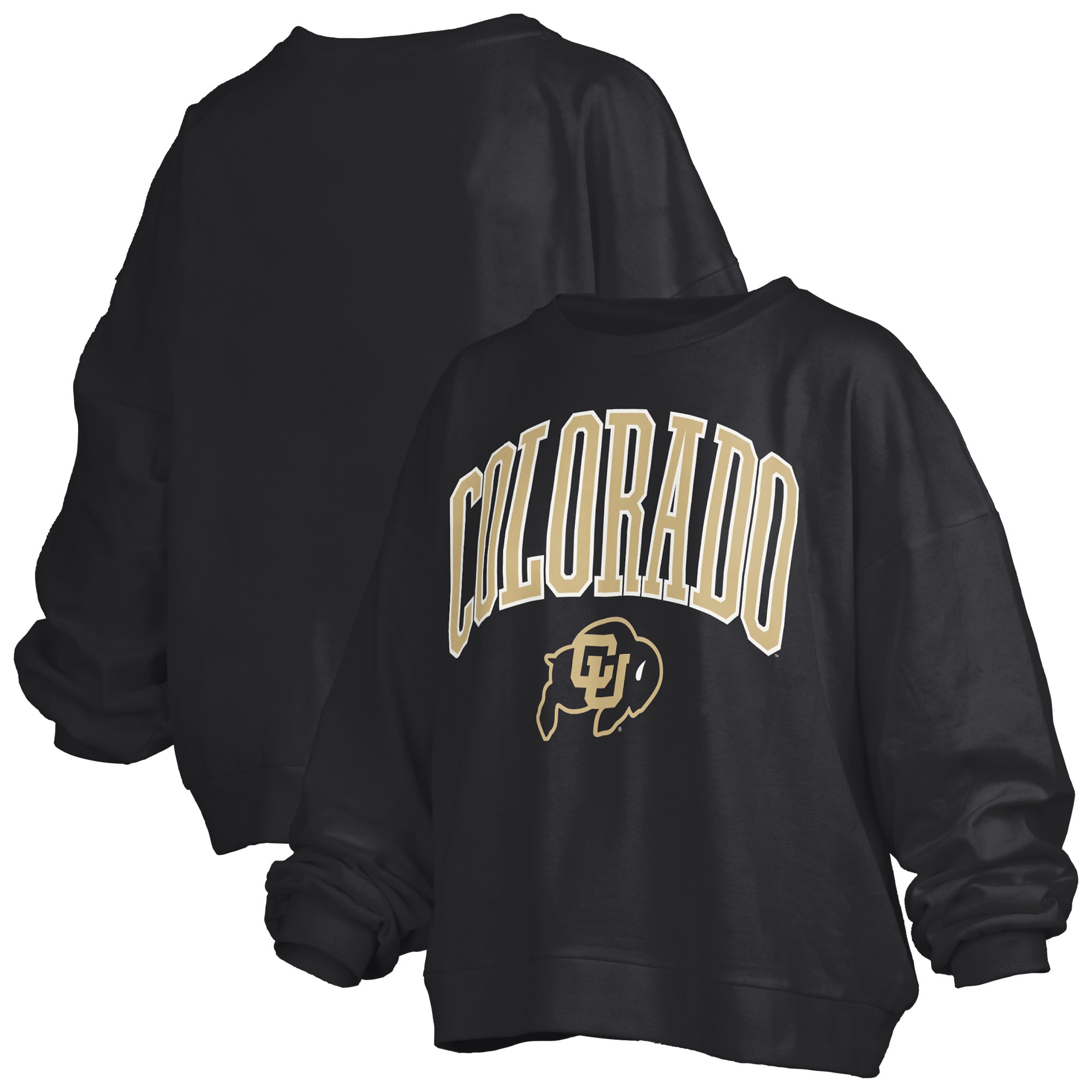 Sweat-shirt polaire oversize Pressbox Black Colorado Buffaloes Janise Arch Over Logo pour femme