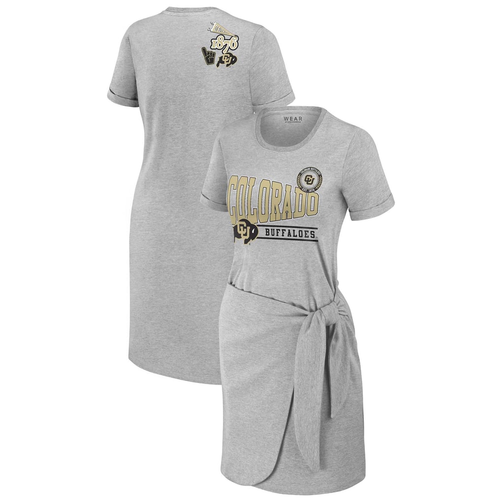 grey graphic t shirt dress Women's WEAR by Erin Andrews Heather Gray Colorado Buffaloes Knotted T-Shirt white rhythm dress on sale