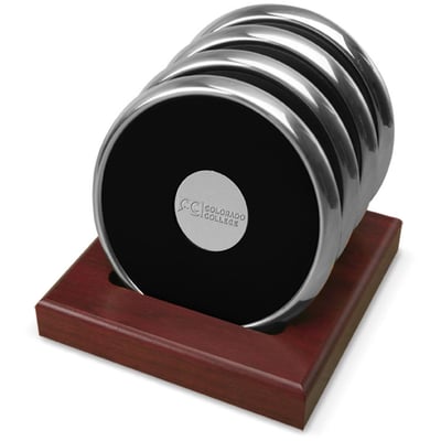 Colorado College Tigers 4-Piece Coaster Set - Silver