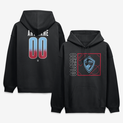 Colorado Rapids  Home Field Pop Personalized Name & Number Hoodie - Black
