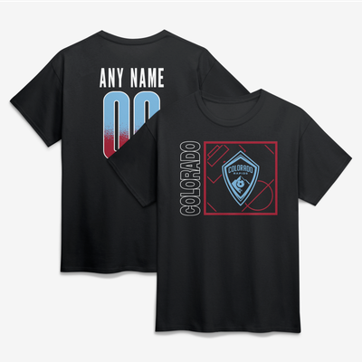 Colorado Rapids  Home Field Pop Personalized Name & Number T-Shirt - Black