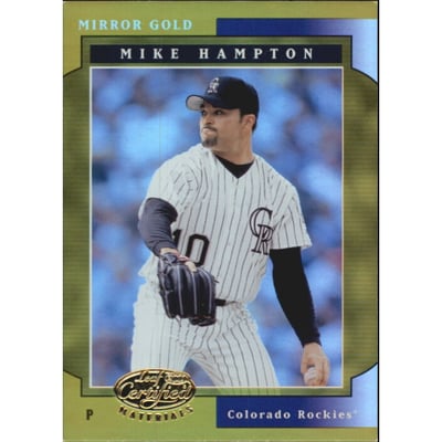 2001 Leaf Certified Materials Mirror Gold #67 Mike Hampton