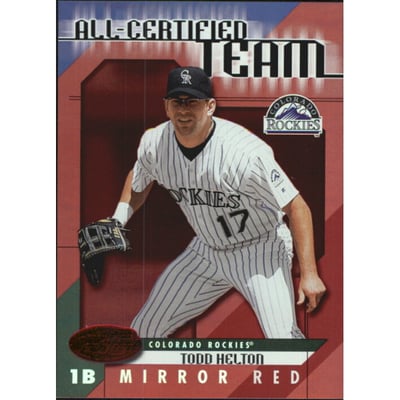 2002 Leaf Certified All-Certified Team Mirror Red #6 Todd Helton