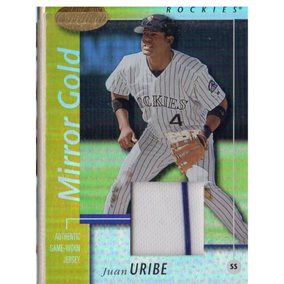 2002 Leaf Certified Mirror Gold #4 Juan Uribe Jsy