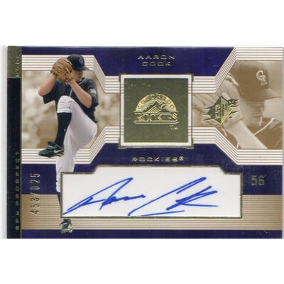 2002 SPx #222 Aaron Cook AU RC