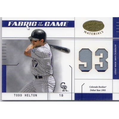 2003 Leaf Certified Materials Fabric of the Game #59DY Todd Helton DY/93