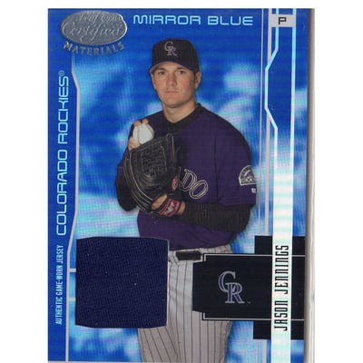 2003 Leaf Certified Materials Mirror Blue Materials #60 Jason Jennings Jsy/100