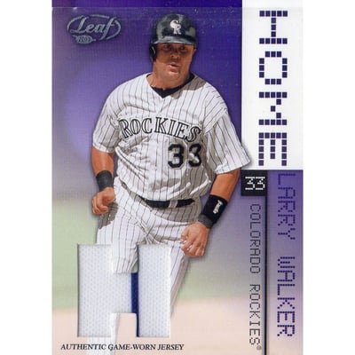 2003 Leaf Home/Away Materials #5H Larry Walker H